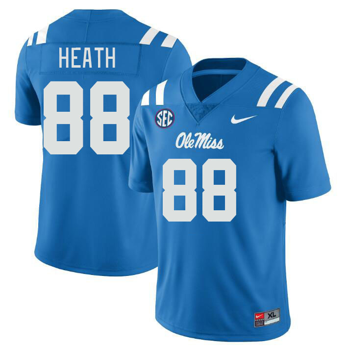 Men #88 Kyirin Heath Ole Miss Rebels College Football Jerseyes Stitched Sale-Powder Blue